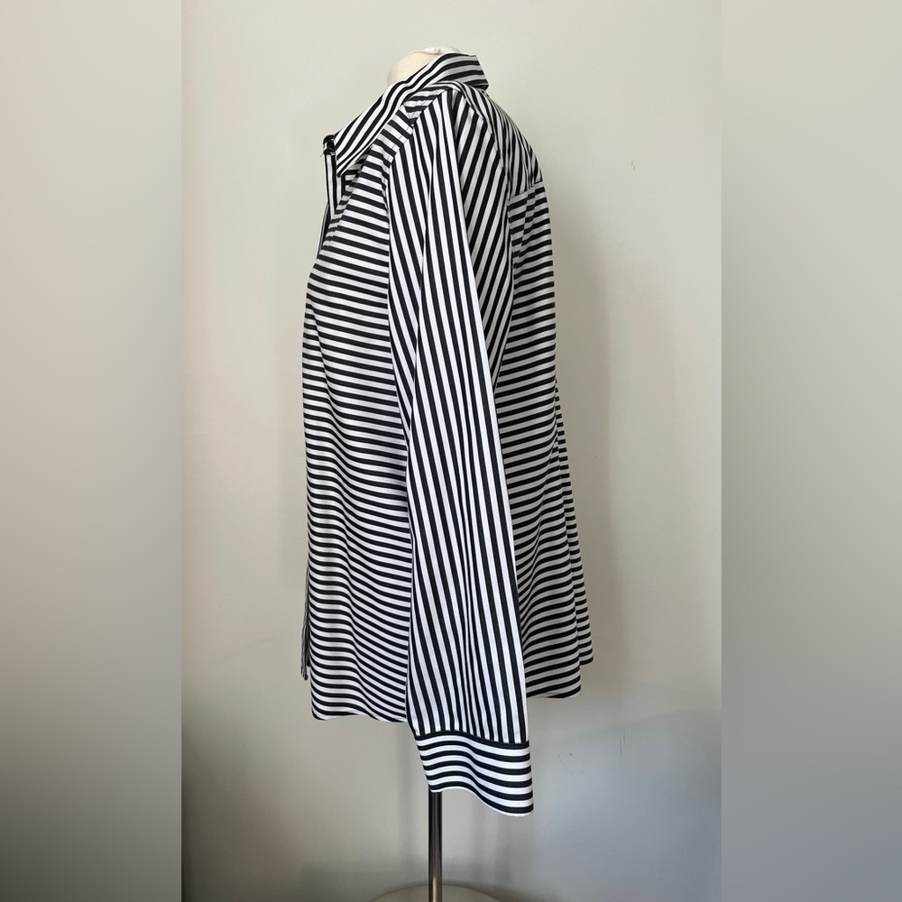 CHICO’S Black & White Striped Shirt - Picture 5 of 8